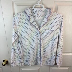 Roller Rabbit Long Sleeve Heart Rainbow Pajama Top